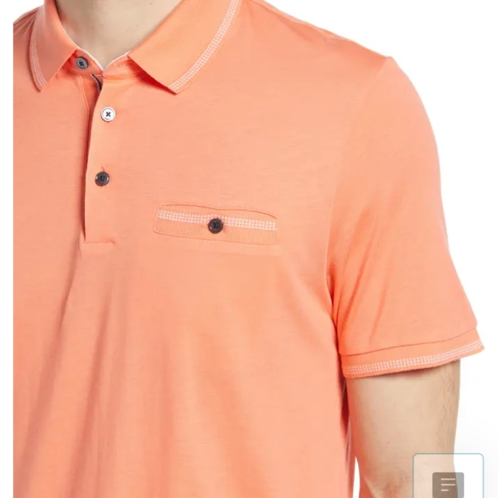 Ted Baker Tortila Slim Fit Tipped Pocket Polo TED BAKER LONDON 4 Orange Men's
